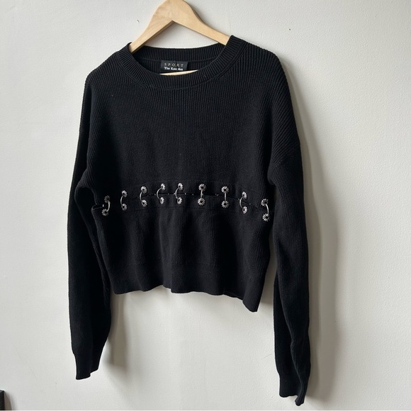 The Kooples Cotton Jumper With Piercings Black Size L - Picture 6 of 10